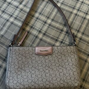Calvin Klein Beige Monogram Shoulder Bag